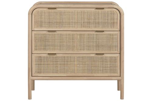 Cómoda Estructura de Madera de Abeto con Frentes de Ratán MB-222244