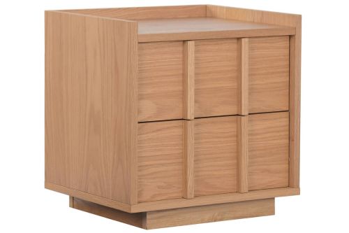 Mesita de Noche con 2 Cajones en MDF Efecto Madera MB-223045