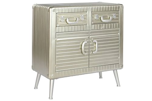 Aparador Industrial Estructura de Metal y MDF Plateado MB-210122