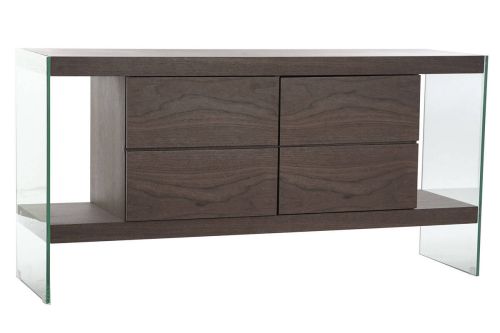 Buffet Estructura de MDF con Patas de Cristal Marrón Oscuro MB-204501
