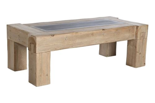 Mesa de Centro Estructura de Madera de Abeto y MDF Natural MB-209218