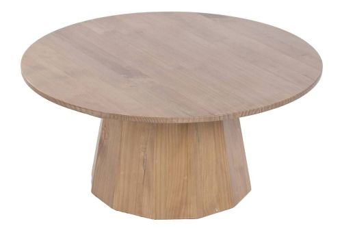Mesa de Centro Estructura Redonda de Madera de Abeto 89 cm MB-230873