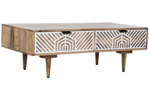 Mesa de Centro Estructura de Madera de Mango con 2 Cajones MB-212183