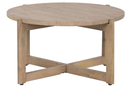 Mesa de Centro Estructura Redonda en Madera de Mango con Acabado Natural MB-221965
