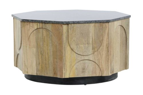 Mesa de Centro Estructura de Madera de Mango con Tapa de Mármol MB-205540