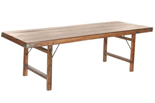 Mesa de Centro Estructura Plegable de Madera Reciclada Natural MB-216536