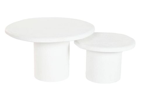 Mesa de Centro Nido Set de 2 Redondas en Madera Reciclada MB-219467