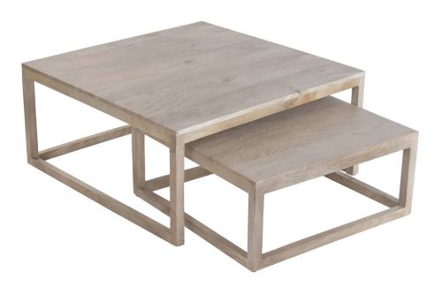 Mesa de Centro Nido Set de 2 en Madera de Mango MB-227811