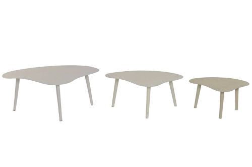 Mesa de Centro Set de 3 Nido en Hierro Diseño Abstracto MB-230347