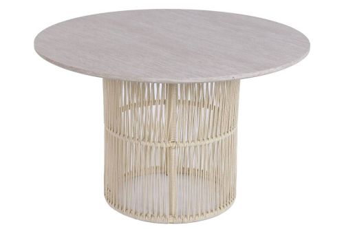 Mesa de Comedor Estructura Redonda con Base de Ratán y MDF MB-226679