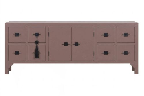 Mueble TV Oriental Estructura de Madera de Abeto Color Moka MB-230818