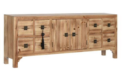 Mueble TV Oriental Estructura de Madera de Abeto Natural MB-214489