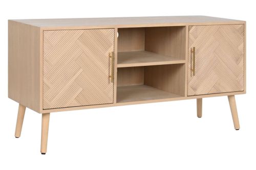 Mueble TV con 2 Puertas en Madera de Paulownia y MDF MB-212894