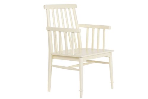 Silla con Reposabrazos en Madera Color Crema MB-223567