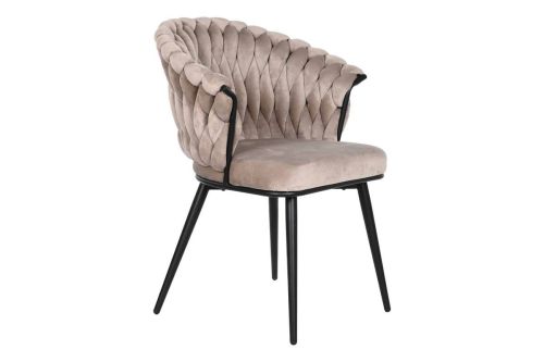 Silla de Comedor con Tapizado Beige y Metal MB-207834