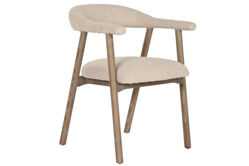 Silla de Comedor Estructura Tapizada en Poliéster Beige MB-221650