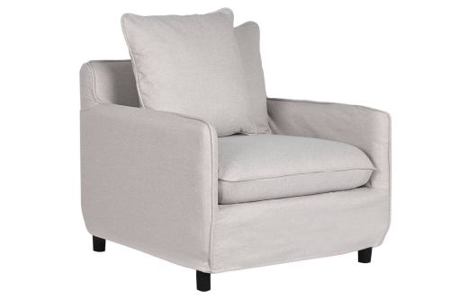 Sillón Estructura Tapizado en Poliéster Desenfundable Beige MB-211734