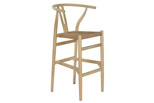 Taburete Alto Apilable de Olmo y Fibra Natural MB-213109