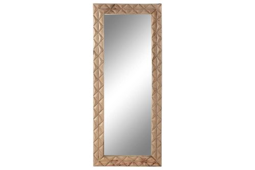 Espejo de Pared ES-214913 en Cristal y Mango Natural