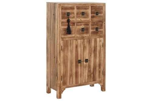 Cajonera Oriental Estructura de Madera Natural Abeto con 6 Cajones MB-214488