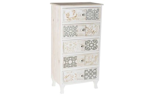 Cajonera Estructura de Madera con 5 Cajones Decorativos MB-230962