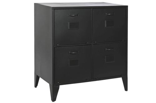 Cajonera Estructura Metálica de 4 Cajones en Color Negro MB-209230