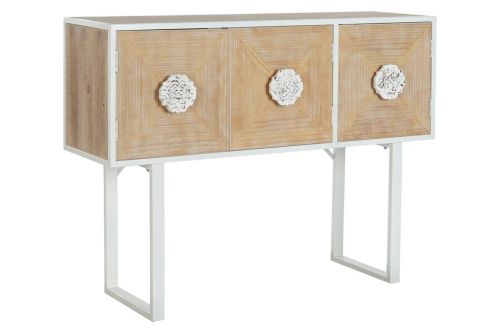 Consola de Recibidor Estructura de Madera de Abeto y Metal Blanco MB-206500