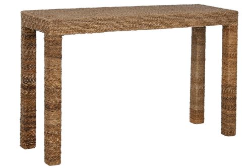 Consola de Recibidor Estructura en Madera de Teca y Fibra Natural MB-220078