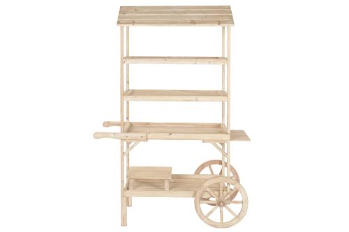 Expositor de Madera de 115 cm Natural con Ruedas de Abeto MB-224501