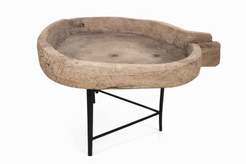 Mesa Auxiliar Estructura de Madera de Abeto con Patas de Metal MB-228366
