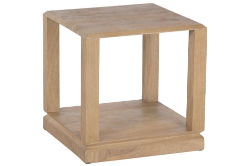 Mesa Auxiliar CHORRO DE ARENA de Madera de Mango 45x45 cm MB-221966