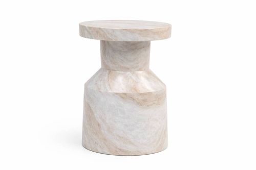 Mesa Auxiliar Estructura de Mármol con Diseño Escultórico MB-230443