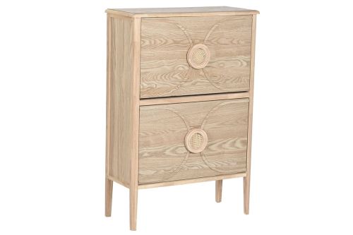 Zapatero Estructura de Madera Natural con 2 Puertas Abatibles MB-219392