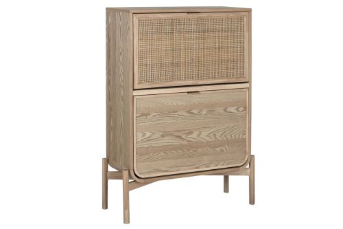 Zapatero Estructura de Madera de Abeto y Ratán Natural MB-215922