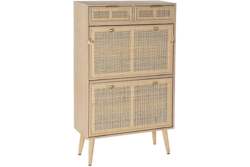 Zapatero con Rejilla Natural de Madera de Paulownia