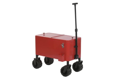 Nevera Portátil Metálica con Ruedas Todoterreno Roja MB-224498