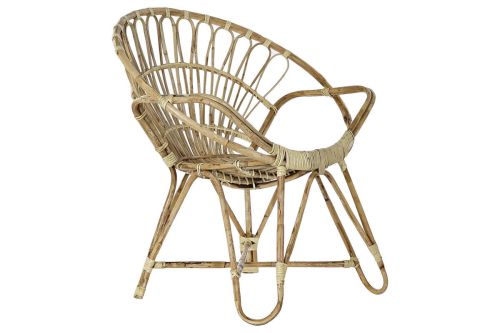 Silla de Jardín Estructura en Ratán Natural con Reposabrazos MB-182515