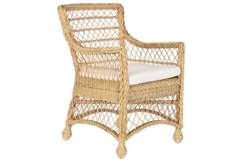 Silla de Jardín Estructura en Ratán Natural con Cojín MB-207615