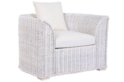 Sillón de Jardín Estructura en Ratán Blanco Decapé MB-224101