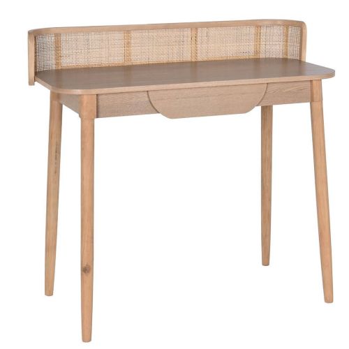 Escritorio de Madera MB-199019 en Paulownia y Ratán Natural