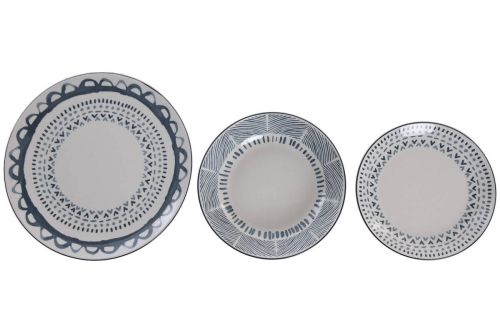 Vajilla de Porcelana PC-233630 de 12 Piezas Azul Marino