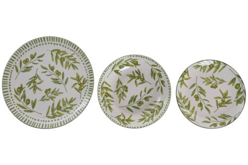 Vajilla de Porcelana PC-233632 12 Piezas Verde Olivo