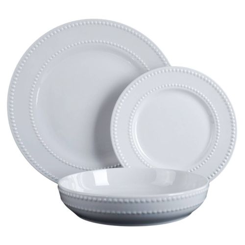 Vajilla PERLA de 18 Piezas en Porcelana Blanca