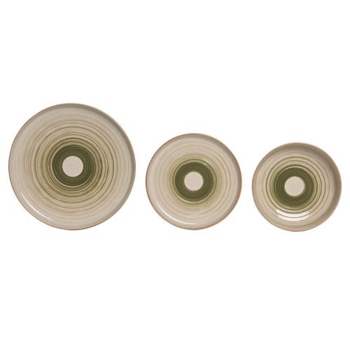 Vajilla de 18 Piezas de Gres Verde con Textura en Relieve PC-223609
