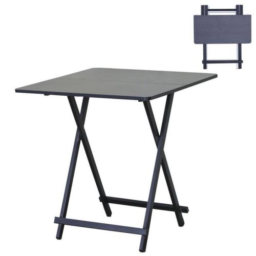 Mesa Plegable Estructura en Madera y Metal Negro 311939