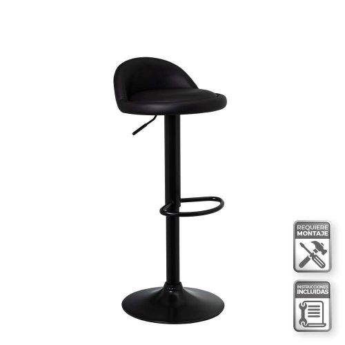 Taburete Metálico de Altura Regulable color Negro 805401