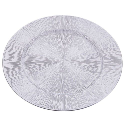 Plato Bajo 722409 en Polipropileno Decorativo Color Plata