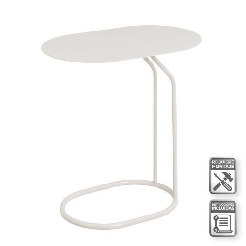 Mesa Auxiliar Estructura de Metal Greige 45 cm 807379