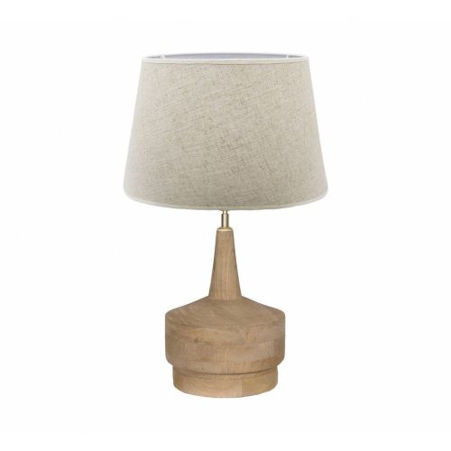Lámpara de mesa CAPLIN con Base de Madera Natural Y Pantalla Beige 50-105