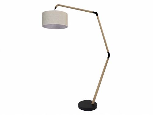 Lámpara de Pie TUCKER Descentrada en Metal y Madera 178 cm